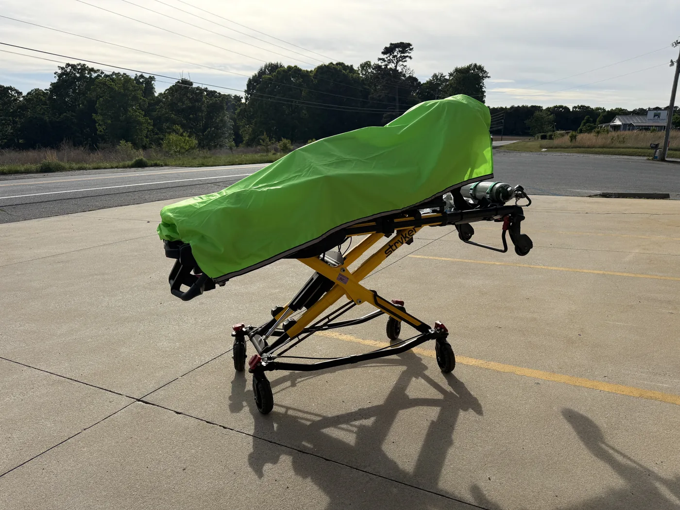 Cover being deployed on stretcher