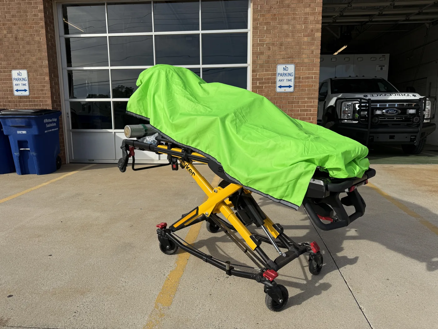 DitchDoc cover being loaded into ambulance